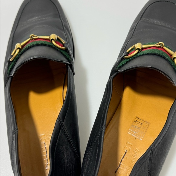 Gucci Web Brixton Leather Loafers Black Men’s Size GG 10/US 11 - Picture 6 of 9